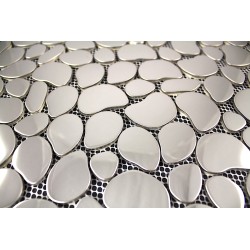 Mosaicos de acero inoxidable De suelos y paredes de ducha y baño modelo GALET MIROIR