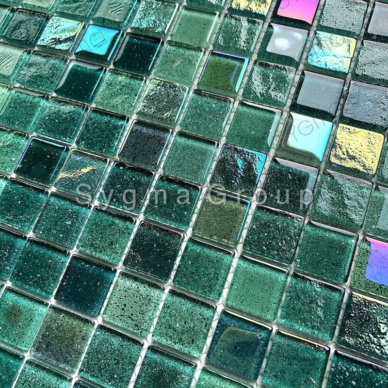 green glass mosaic tiles