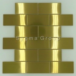 azulejo de aço para parede da cozinha LOFT GOLD