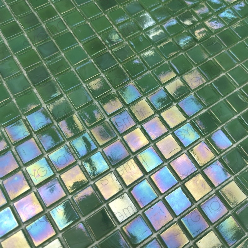 Mozaiek glas plakken muur de Imperial Vert