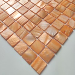 Azulejo e mosaico em nácar para banheiro e chuveiro Nacarat orange