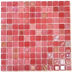 red glass mosaic tile for...