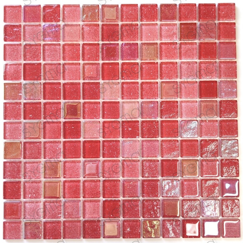 monteren Steken Gematigd rode glazen mozaïek tegel voor badkamer en keukenwanden Habay Rouge