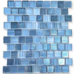 Mosaique pas cher en verre pour mur et sol Drio Bleu