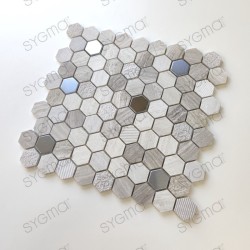 Mosaicos de mármol y metal para baños y cocinas Bellona Beige