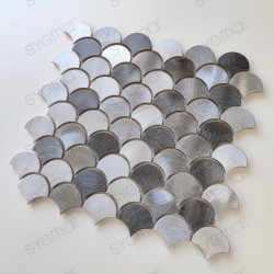 Azulejo de metal de aluminio para pared de cocina o baño de mosaico XENIA