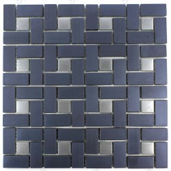 Azulejos de mosaico negro y gris para pared de cocina o baño JUHLI