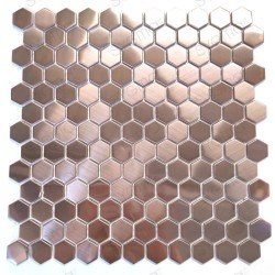 telha hexagonal de cobre de aço inoxidável para cozinha e banheiro Rossini Cuivre