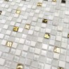 Witte tegels en gouden mozaïek voor badkamer en douche Glow