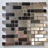 Mosaicos aço metal cinza e preto para parede de cozinha ou banheiro modelo VIGO