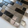 Mosaique carreaux acier métal gris et noir pour mur cuisine ou salle de bains modele VIGO