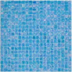 Iridescent blue glass mosaic for backsplash and bathroom