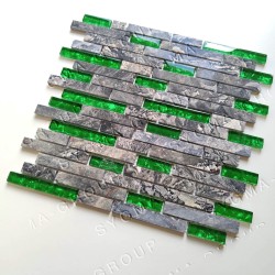 Azulejos y mosaicos para una pared de baño o cocina modelo OLOF VERT