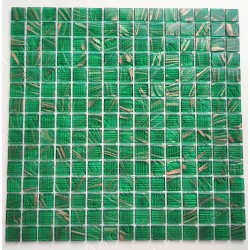 Azulejo de vidrio verde y mosaico para baño y ducha modelo PLAZA EMERAUDE