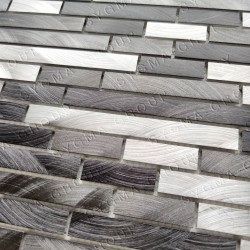 Mosaikfliese aus Aluminiummetall für die Küchenwand Modell WADIGA GRIS