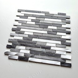 Mosaico de metal de alumínio para parede de cozinha modelo WADIGA GRIS