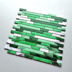 Mosaico de metal em alumínio para parede modelo WADIGA VERT