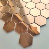 Azulejo hexagonal em aço cor cobre para parede de cozinha modelo DARIO