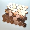 Azulejo hexagonal em aço cor cobre para parede de cozinha modelo DARIO