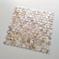 Mosaico hexagonal de nácar natural para pared o suelo modelo SAORI