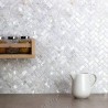 Azulejo de mosaico de nácar de concha blanca para cocina o baño LIVVO