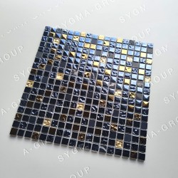 Mosaïque en Verre Noir Irisé pour Salle de Bain et Cuisine – Yako