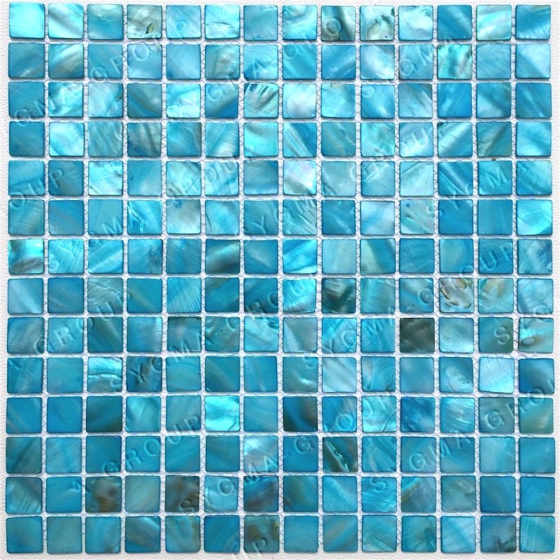 Malla mosaicos azul azulejos de real nácar modelo NACARAT BLEU