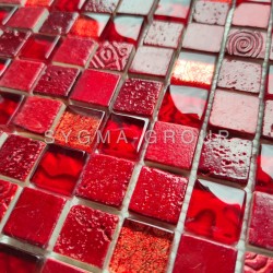 Azulejo de cocina y malla mosaico de baño modelo Alliage Rouge