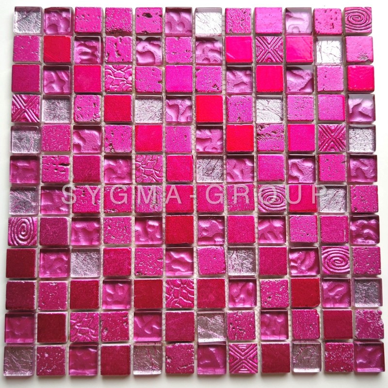 Azulejos mosaicos para paredes de baño y cocina modelo Alliage Fuchsia