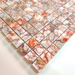 Red stone and marble tile for bathroom and kitchen surfaces