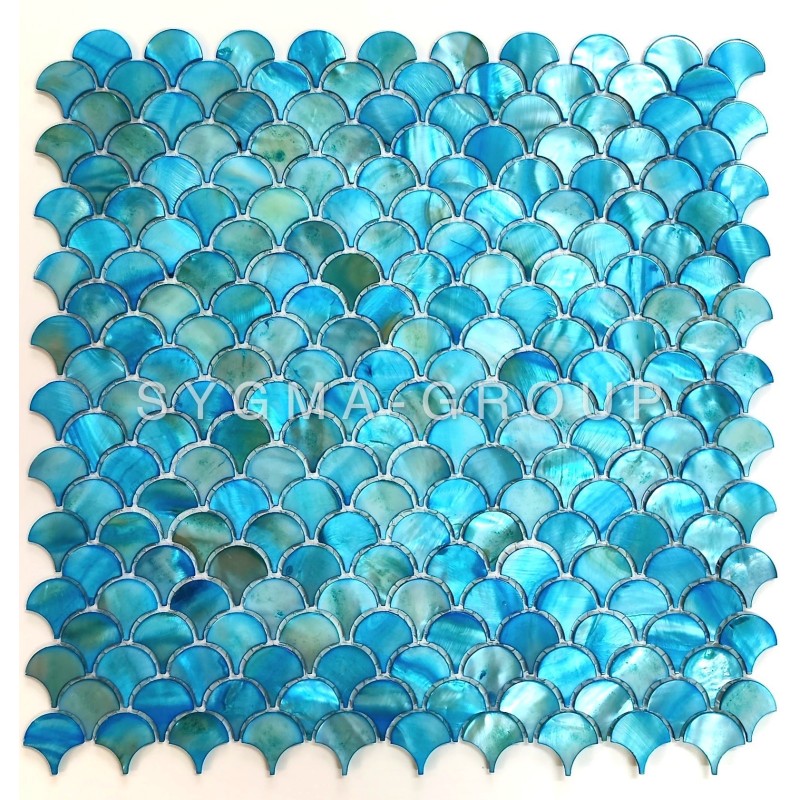 Mosaicos em madrepérola para banheiro e chuveiro Silene Bleu