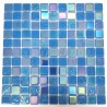 carrelage mosaique en verre bleu pour mur salle de bains et cuisine Habay Bleu