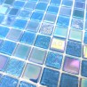 Blue glass mosaic tile for bathroom and kitchen walls Habay Bleu