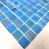 Malla mosaico de vidrio azul para las paredes del baño y la cocina Habay Bleu