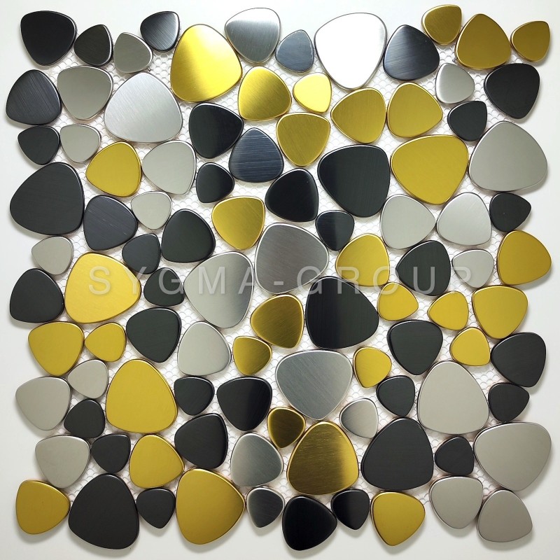 Kiana model pebble steel mosaic shower floor and wall tiles for bathroom and kitchen