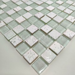 Revestimiento mosaico blanco para baño y cocina Alliage Blanc