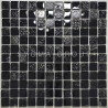 Carrelage mosaique noir pour mur salle de bain et cuisine Alliage Noir