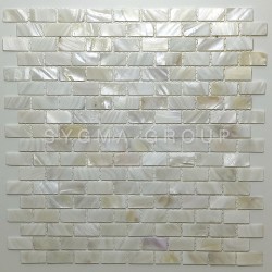 Carrelage en nacre mosaique salle de bain ou cuisine modele Bahya Blanc