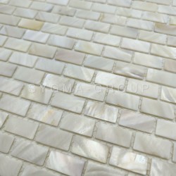 Shell mosaic tiles for bathroom or kitchen, Bahya Blanc model