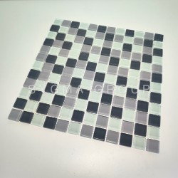 Glass mosaic tiles for bathroom and kitchen model Azan Gris