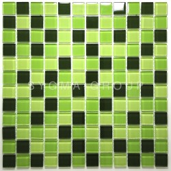 Azulejos mosaico de vidrio para cocina y baño modelo Azan Vert