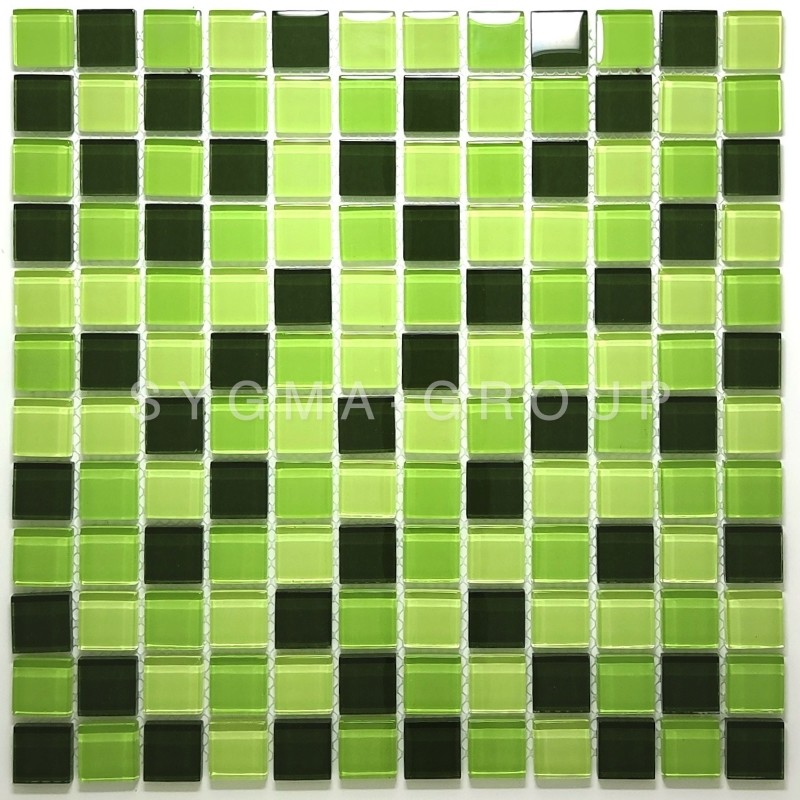 Glass mosaic kitchen and bathroom tiles model Azan Vert