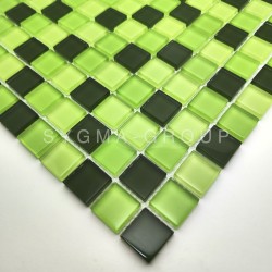 Glass mosaic kitchen and bathroom tiles model Azan Vert