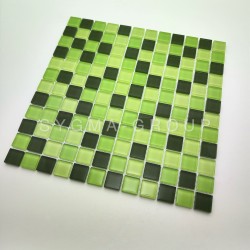 Glass mosaic kitchen and bathroom tiles model Azan Vert