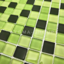 Glass mosaic kitchen and bathroom tiles model Azan Vert