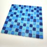 Glass mosaic tiles for bathroom and kitchen, Azan Bleu model