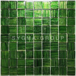 Glass mosaic tiles for kitchen and bathroom Derry Vert model