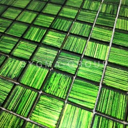 Carreaux mosaiques de verre pour cuisine et salle de bain modele Derry Vert