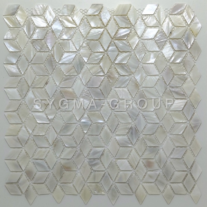 Shell mosaic real white bathroom and kitchen tiles Calypso Blanc