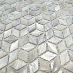 Mosaique en nacre veritable carrelage salle de bain et cuisine Calypso Blanc